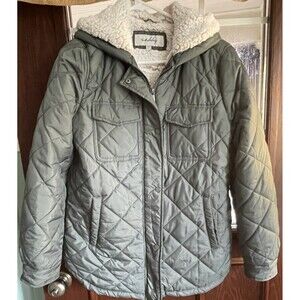 Sebby Women’s Small/Junior  -Olive Green Sherpa Lined, Hooded Puffer Coat/Jacket